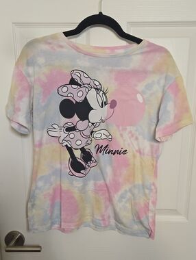 Disney Minnie Mouse Pastel Tie-Dye Short Sleeve Tee - Pink/Multicolor